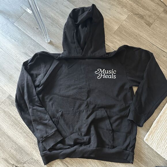 Music Heals Stagecoach Rodeo Nights Black Hooded Sweatshirt Size XL - Picture 3 of 3
